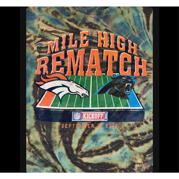 Denver Broncos vs. Carolina Panthers Mile High Rematch Tie-Dye Tee - Picture 4 of 5
